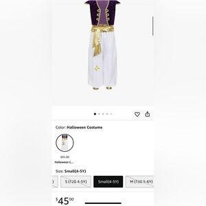 Aladdin Halloween Costume Kids Size (4/5)